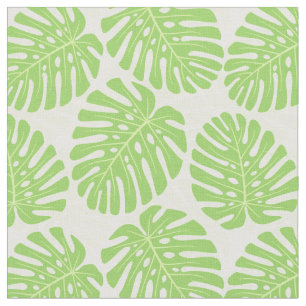 Leaves Of Tropical Plant - Monstera Pattern Fabric