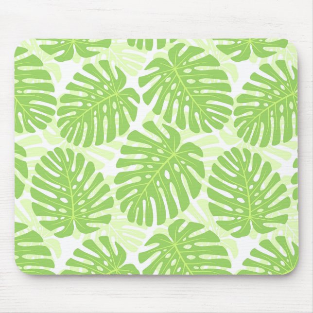 Leaves Of Tropical Plant - Monstera Pattern Mouse Mat (Front)