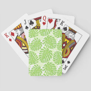Leaves Of Tropical Plant - Monstera Pattern Playing Cards