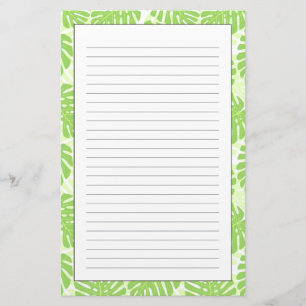 Leaves Of Tropical Plant - Monstera Pattern Stationery
