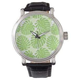 Leaves Of Tropical Plant - Monstera Pattern Watch