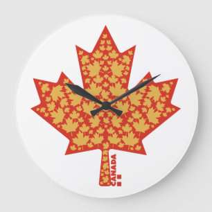 LEAVES ON LEAVES (CANADA FLAG) BY MASANSER LARGE CLOCK