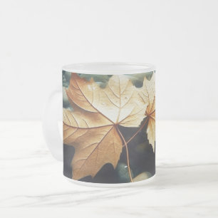 Leaves On The River Frosted Glass Coffee Mug