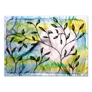 Leaves on Vellum with Watercolors Photo Print