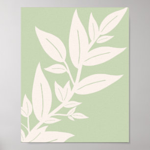 Leaves Pastel Green Poster