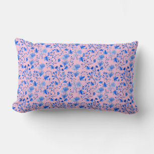 Leaves Pattern 12.bw LPink BG Lumbar Cushion