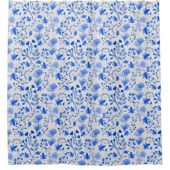 Leaves Pattern 12.bw offwhite BG Shower Curtain (Front)