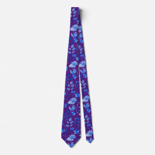 Leaves Pattern 12.bw Purple BG Tie