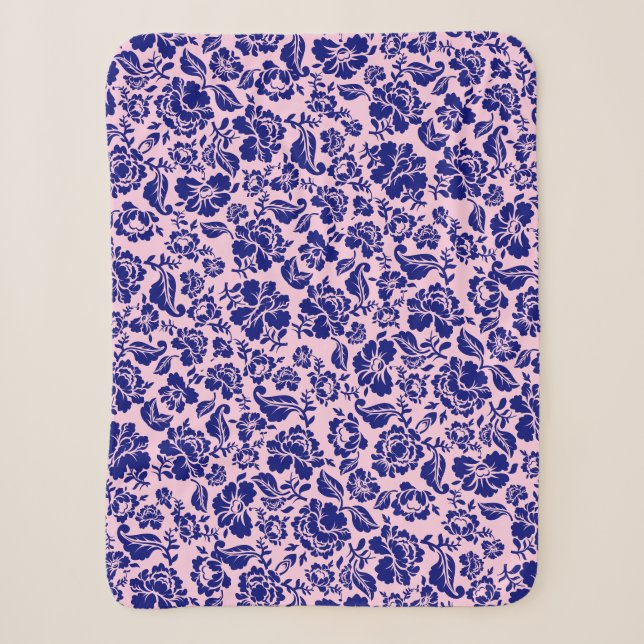 Leaves pattern.13.bw Lpink BG Fleece Blanket (Front)