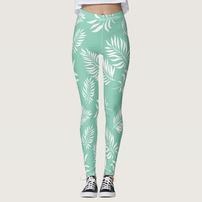 Leaves Pattern 14 Leggings (Front)