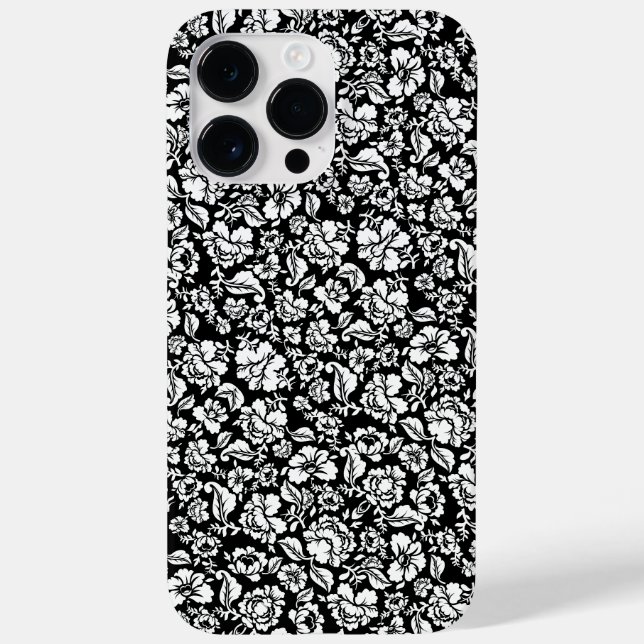 Leaves pattern 14b. black BG Case-Mate iPhone Case (Back)