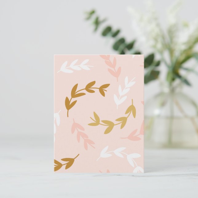 Leaves Pattern 4 Holiday Postcard (Standing Front)