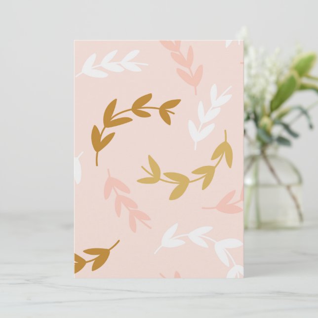 Leaves Pattern 4 Thank You Card (Standing Front)