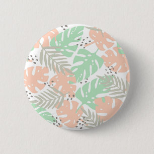 Leaves pattern 6 cm round badge