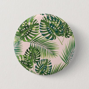 Leaves pattern 6 cm round badge