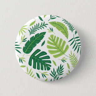 Leaves pattern 6 cm round badge