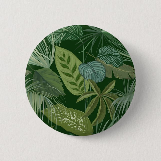 Leaves pattern 6 cm round badge (Front)