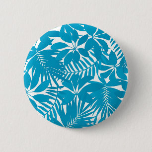 Leaves pattern 6 cm round badge