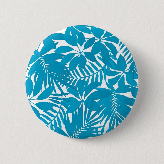Leaves pattern 6 cm round badge (Front)