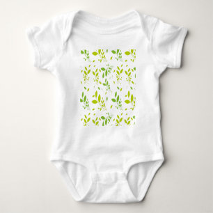 leaves pattern baby bodysuit
