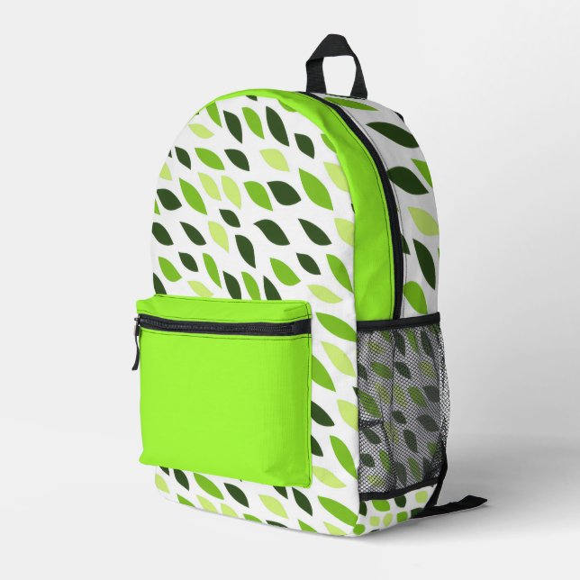 Leaves Pattern Backpack (Back Corner Right)