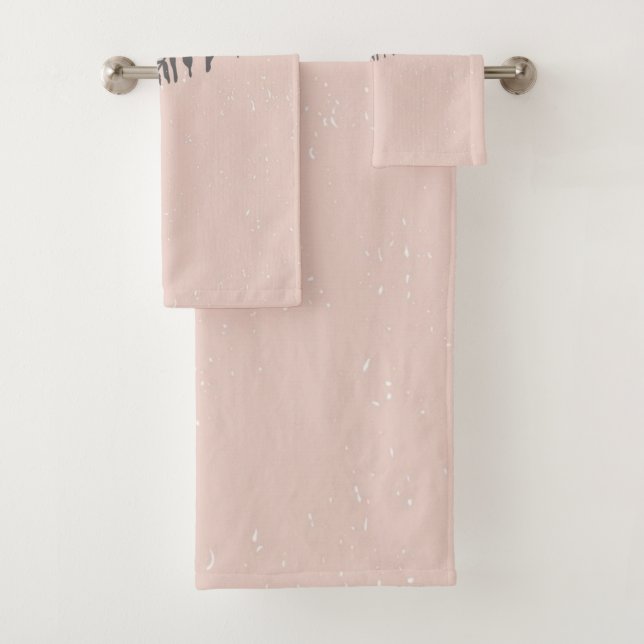 Leaves pattern bath towel set (Insitu)