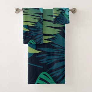 Leaves pattern bath towel set