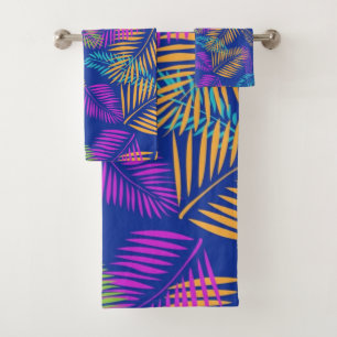 Leaves pattern bath towel set