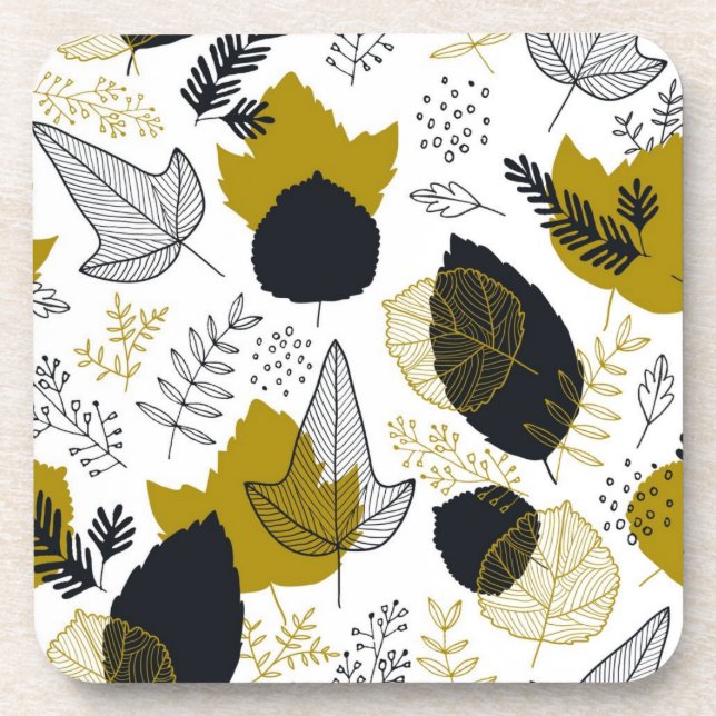 Leaves pattern coaster (Front)