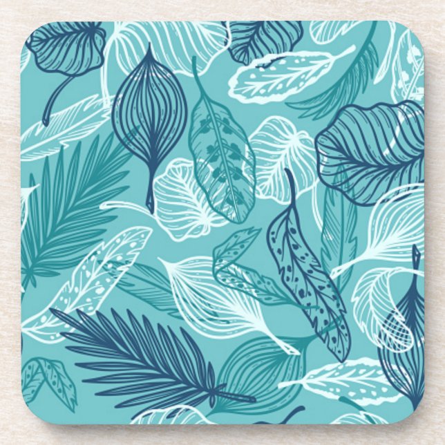 Leaves pattern coaster (Front)