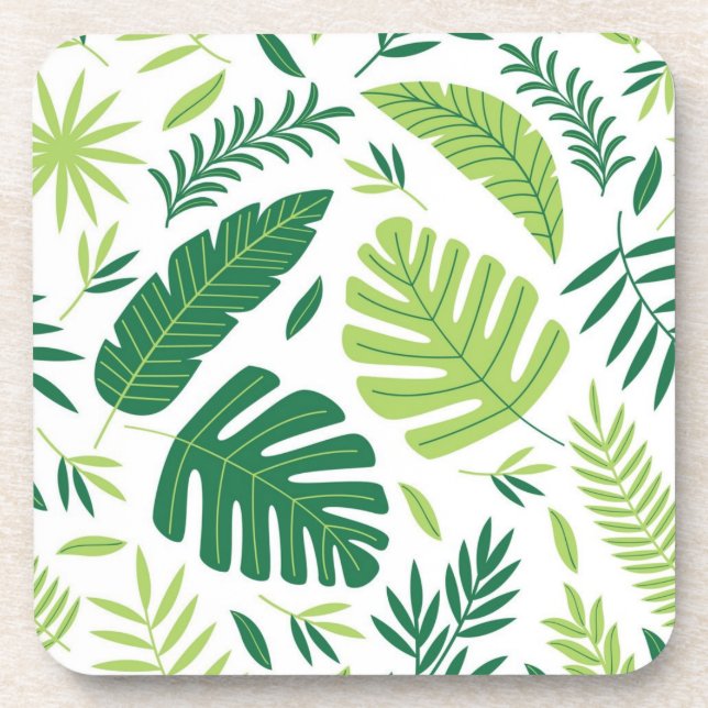 Leaves pattern coaster (Front)