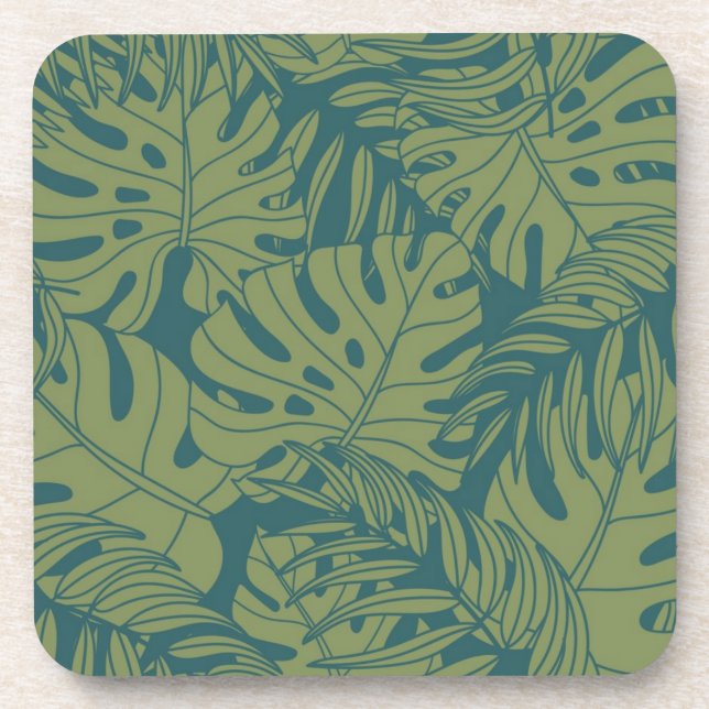 Leaves pattern coaster (Front)