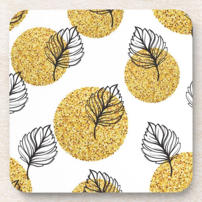 Leaves pattern coaster (Front)
