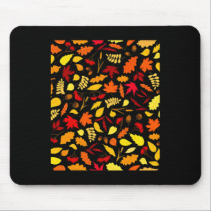 Leaves Pattern Fall Design Acorns Wheat Mouse Mat