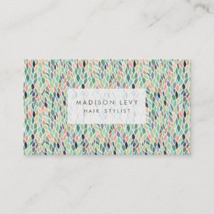 Leaves Pattern Hair Salon Stylist Appointment Card