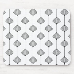 Leaves pattern in grey mouse mat