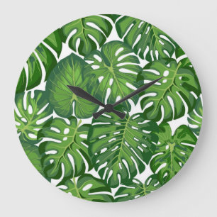 Leaves pattern large clock