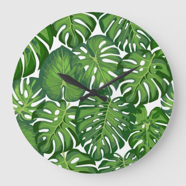 Leaves pattern large clock (Front)