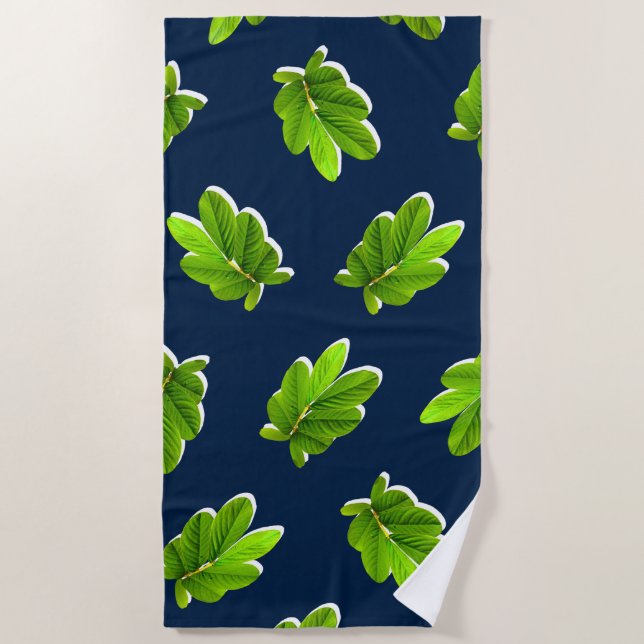 Leaves Pattern of the Tropics Beach Towel (Front)