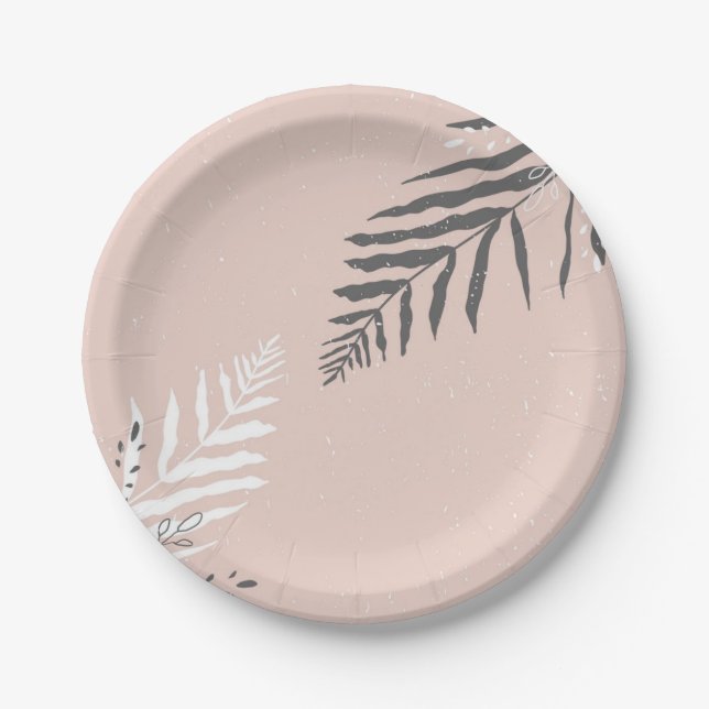 Leaves pattern paper plate (Front)