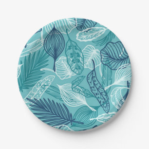 Leaves pattern paper plate