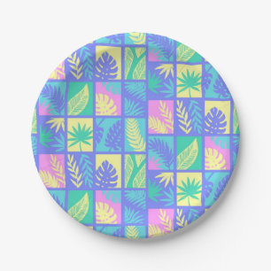 Leaves pattern paper plate