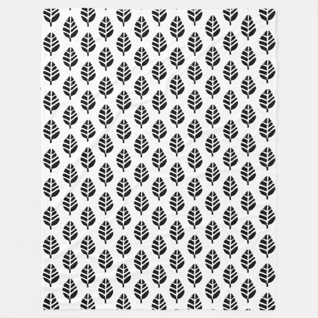 Leaves Pattern Potato Print Fleece Blanket (Front)