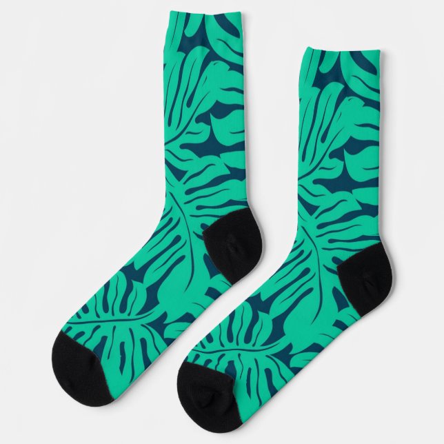 Leaves pattern socks (Left)