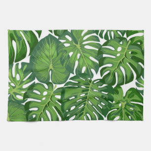 Leaves pattern tea towel