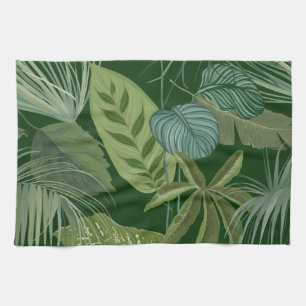 Leaves pattern tea towel
