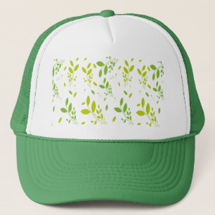 leaves pattern trucker hat