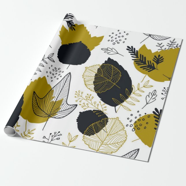 Leaves pattern wrapping paper (Unrolled)