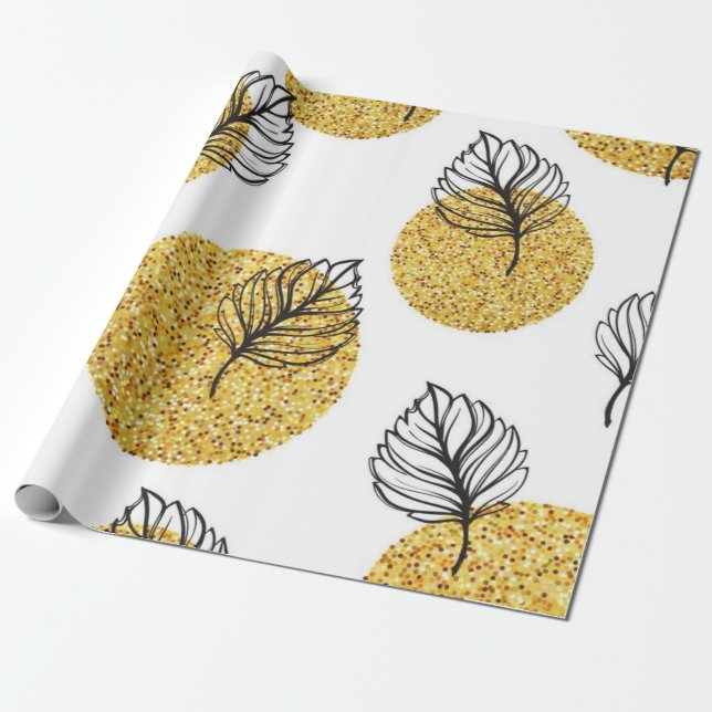 Leaves pattern wrapping paper (Unrolled)