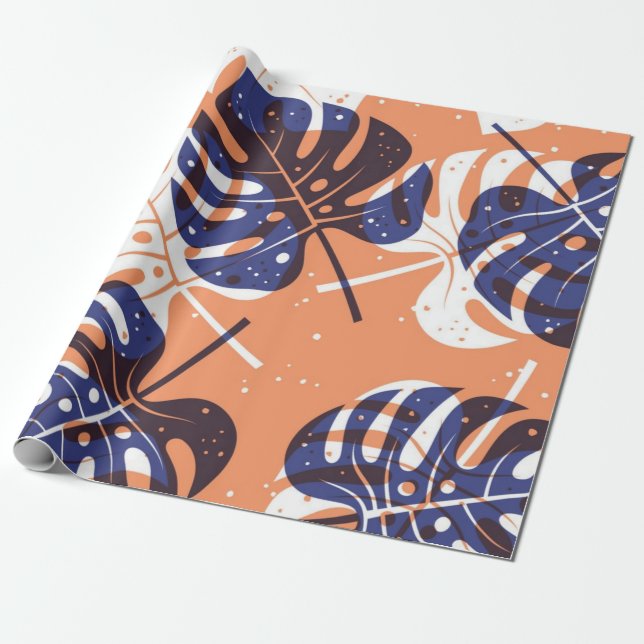 Leaves pattern wrapping paper (Unrolled)